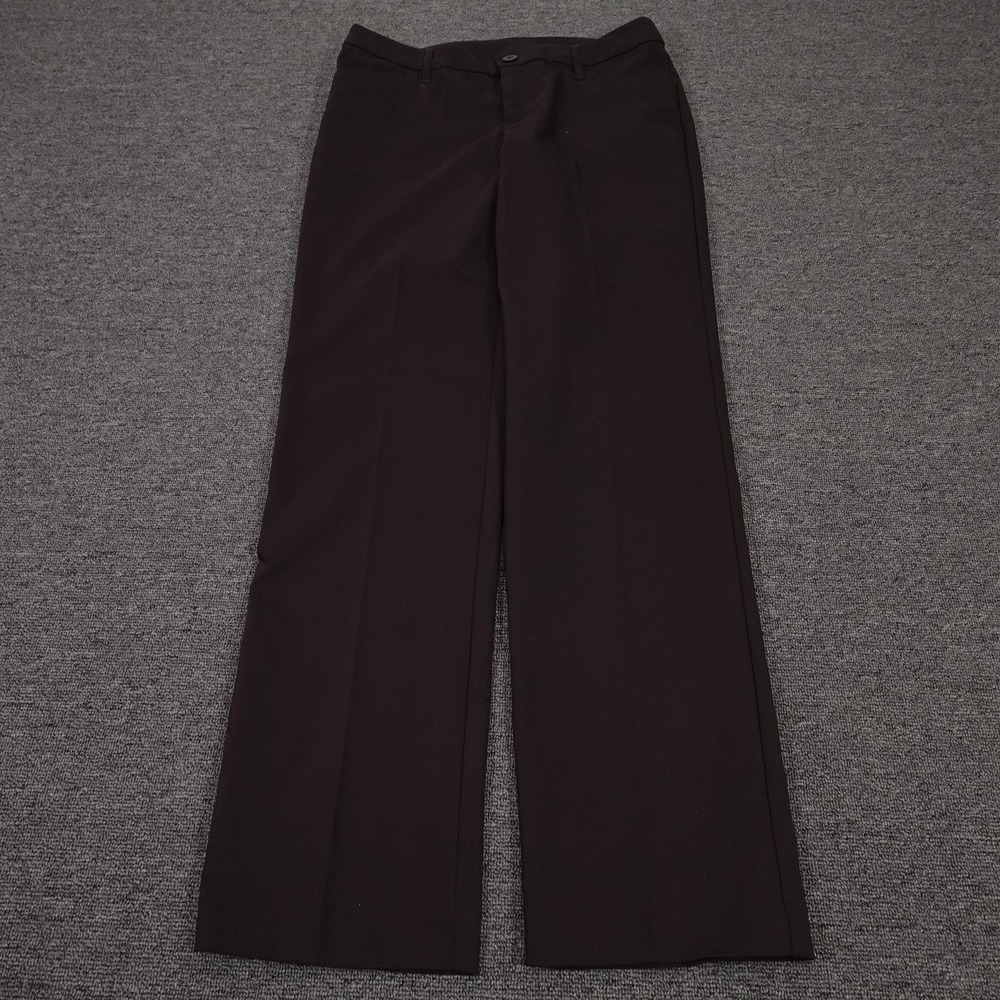 Christopher & Banks Dress Pants Womens 6 Brown Twill Straight Leg Stretch Casual